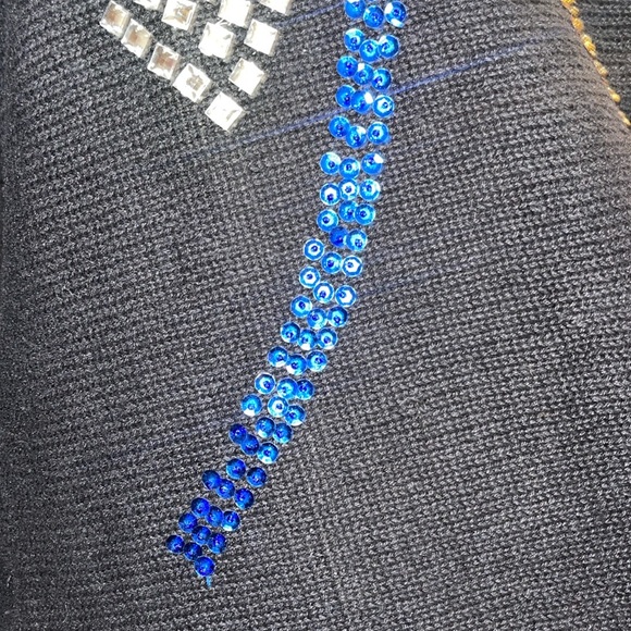 Vintage 80s Gitano Black Sweater with multicolor Sequins - Picture 6 of 10